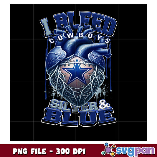 I bleed cowboys silver and blue png, nft teams 2025 png, nfl games today png