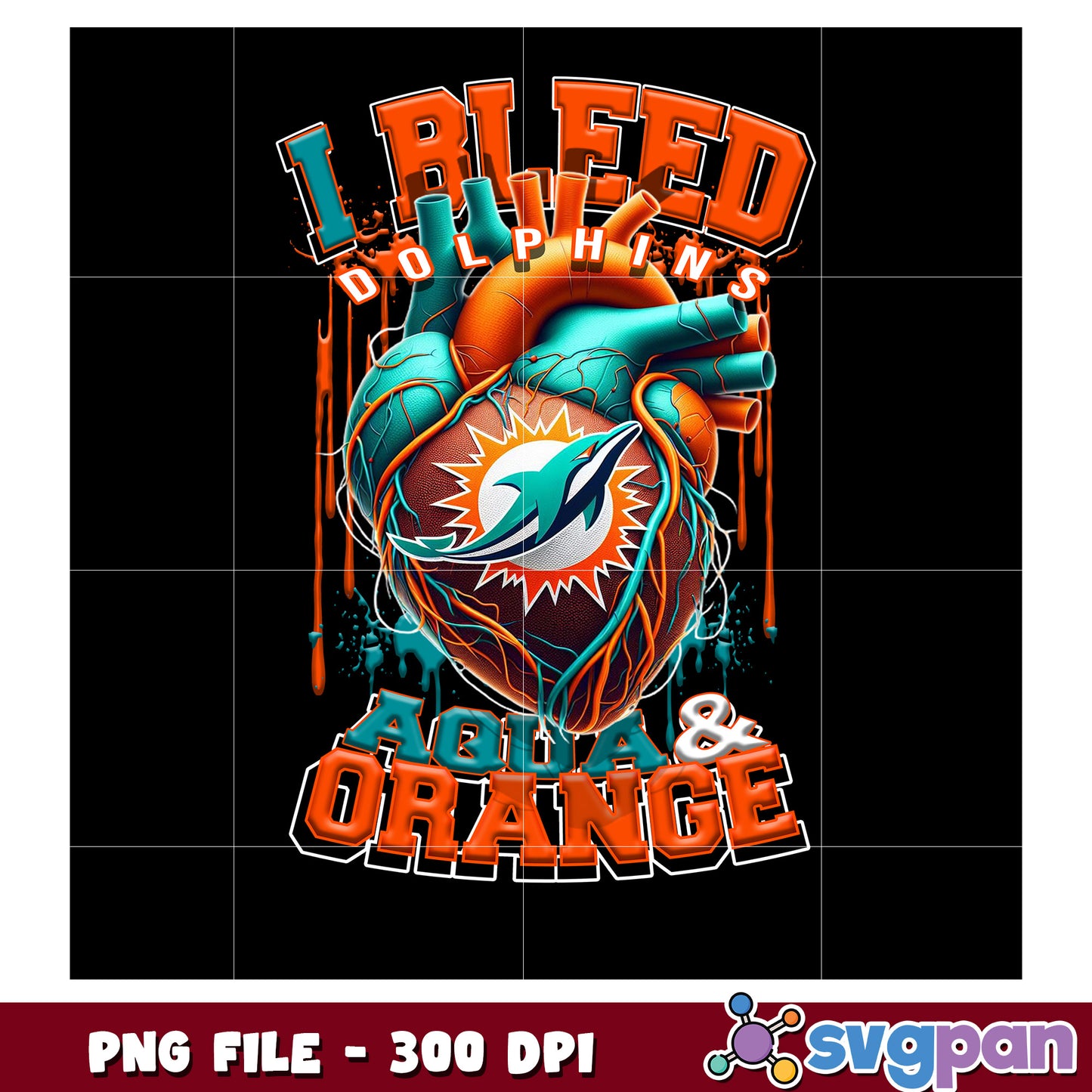 I bleed dolphins aqua and orange png, nft teams 2025 png, nfl games today png