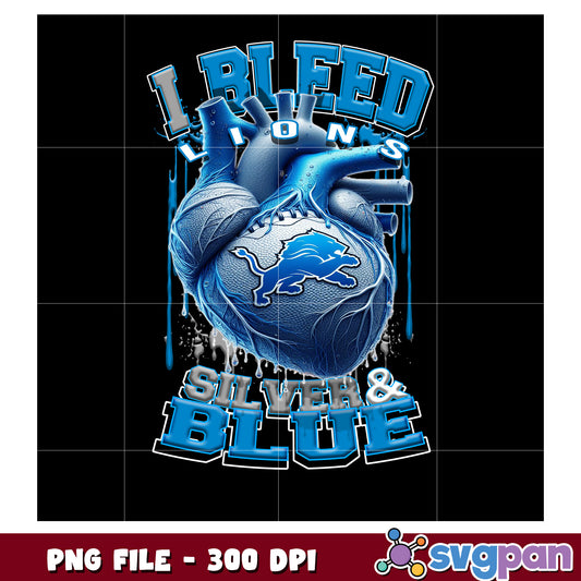 I bleed lions silver and blue png, nft teams 2025 png, nfl games today png