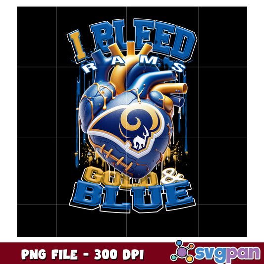 I bleed rams gold and blue png, nft teams 2025 png, nfl games today png