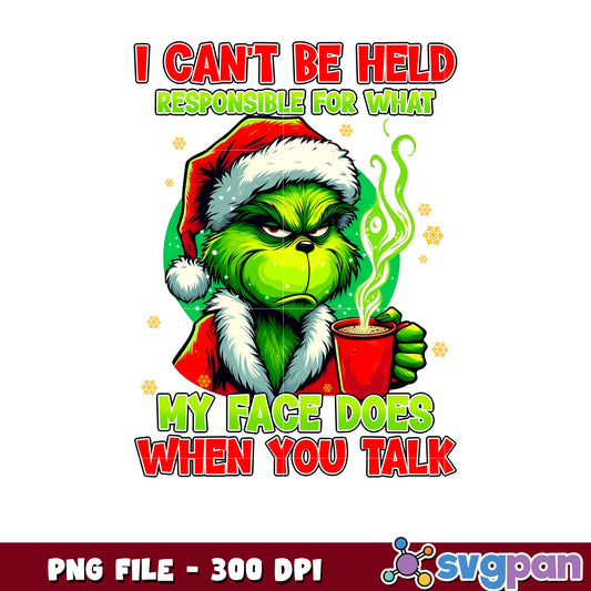 I can be held png, baby grinch​ png, grinch face​ png