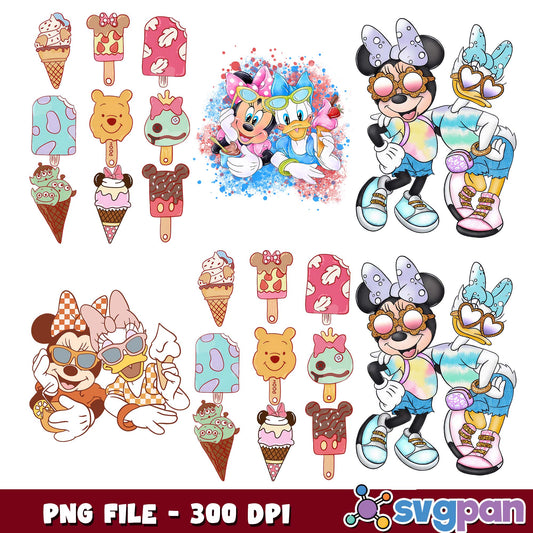 Ice cream minnie daisy png bundle