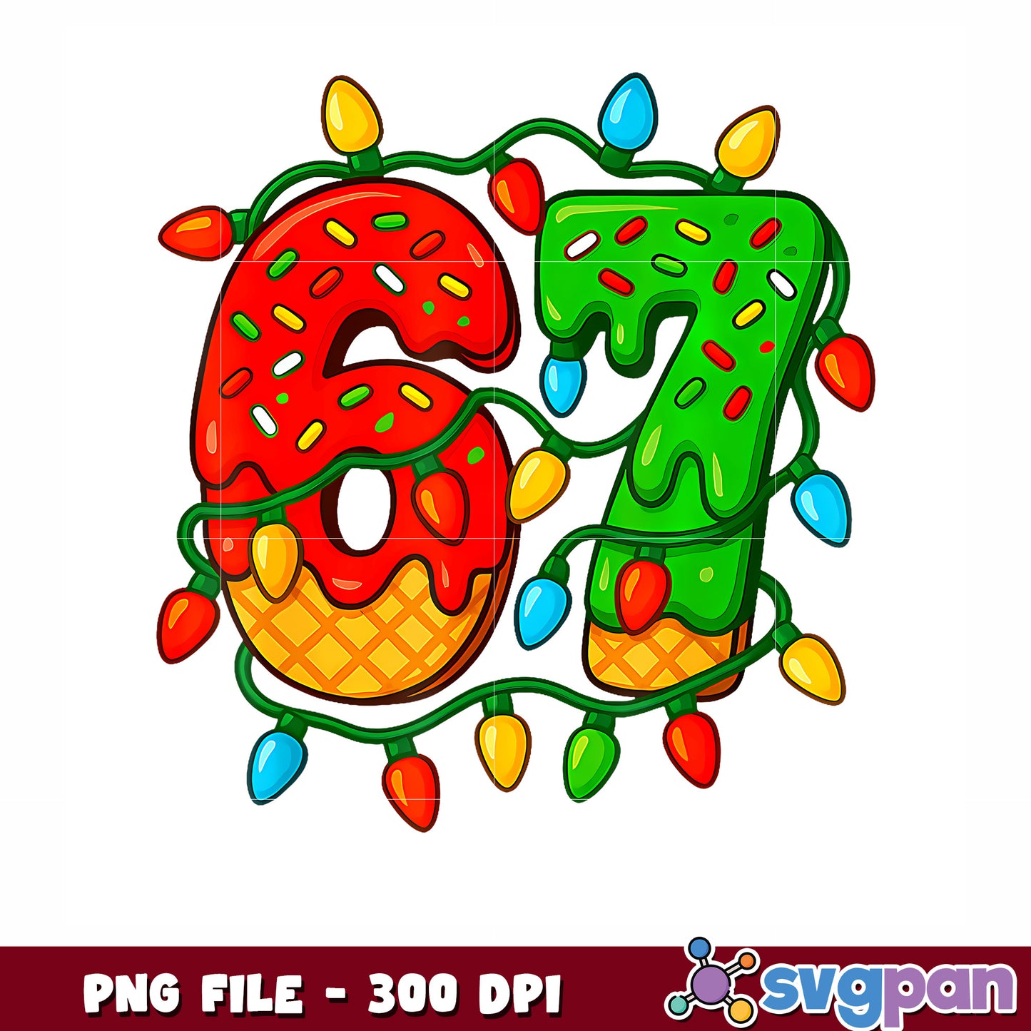 Ice cream six seven png, christmas memes png, winter png