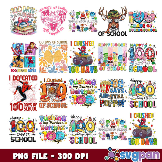 I crushed 100 days png bundle
