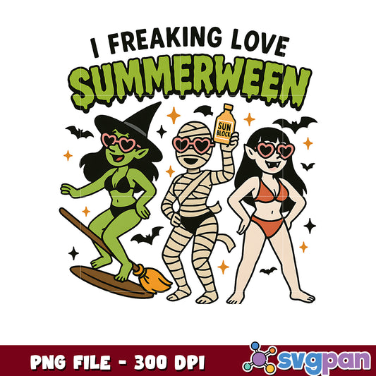 I freaking love summerween png, halloween costume png, halloween goose png