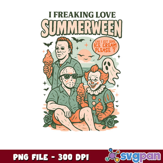 I freaking love summerween png, halloween holiday png, halloween costume png