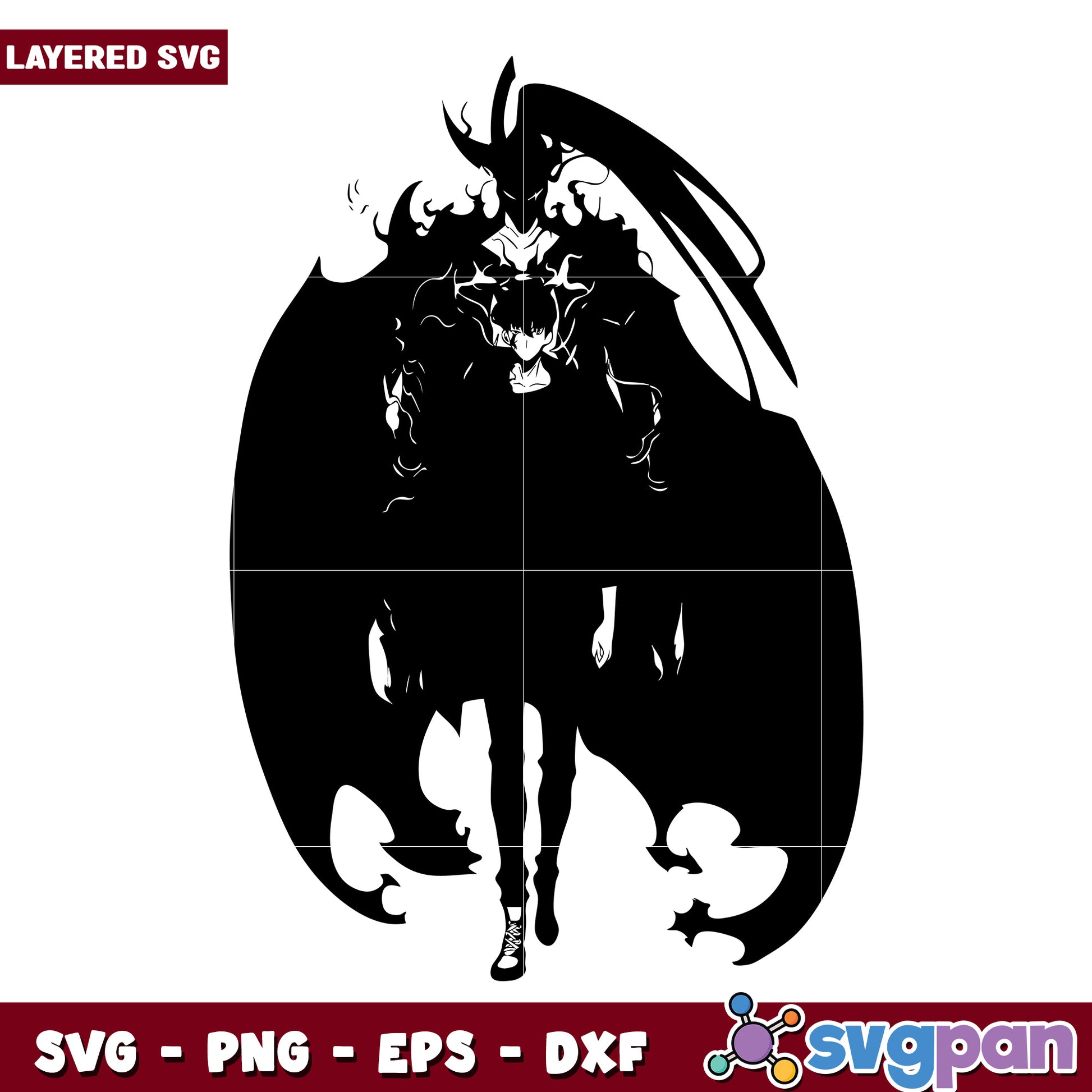 Igris shadow general design svg, jin woo vs beru svg, solo leveling anime svg