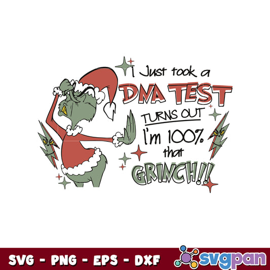 I just took A dna test funny grinchmas svg