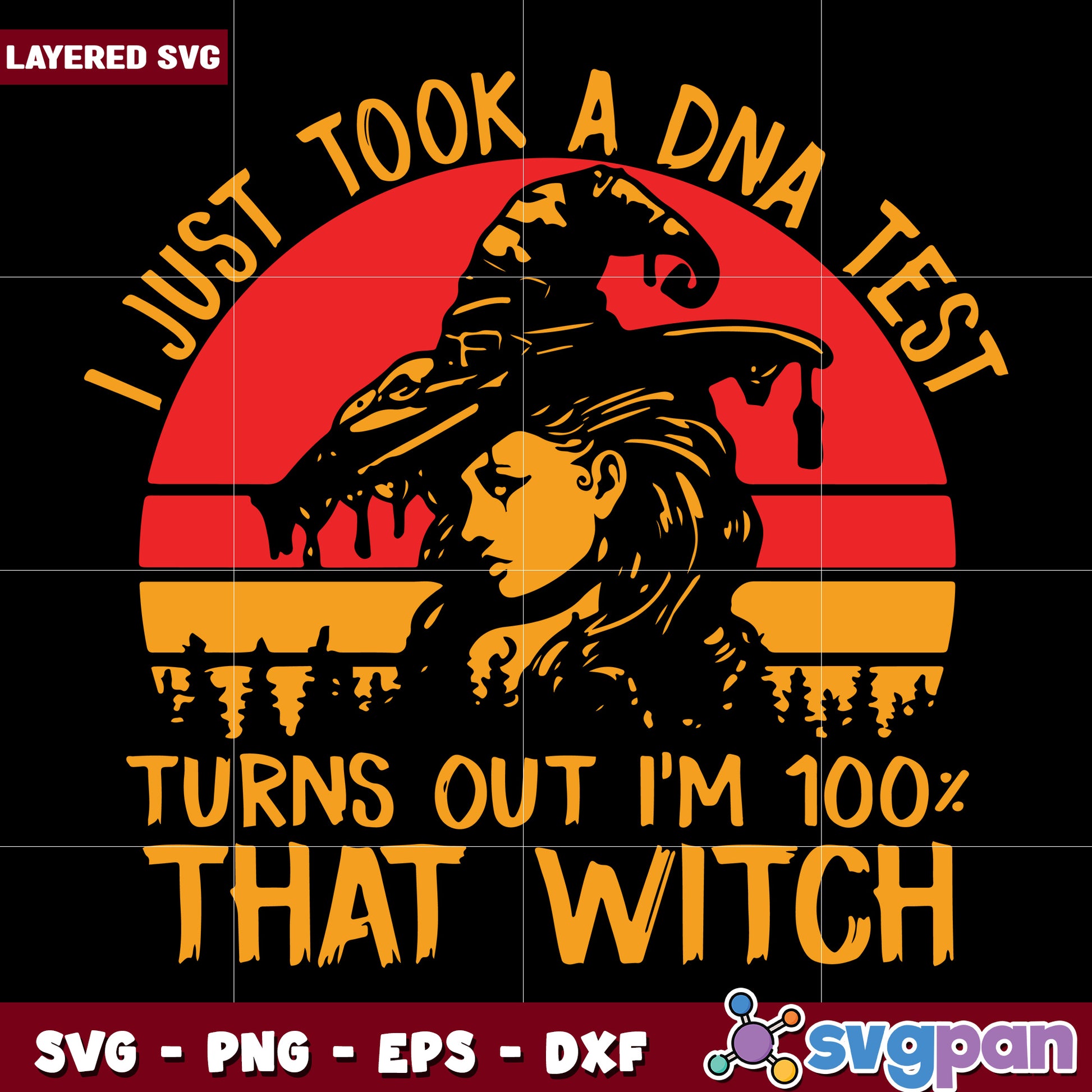 I just took a dna test turns out i'm 100% that witch svg, halloween holiday svg, halloween characters svg
