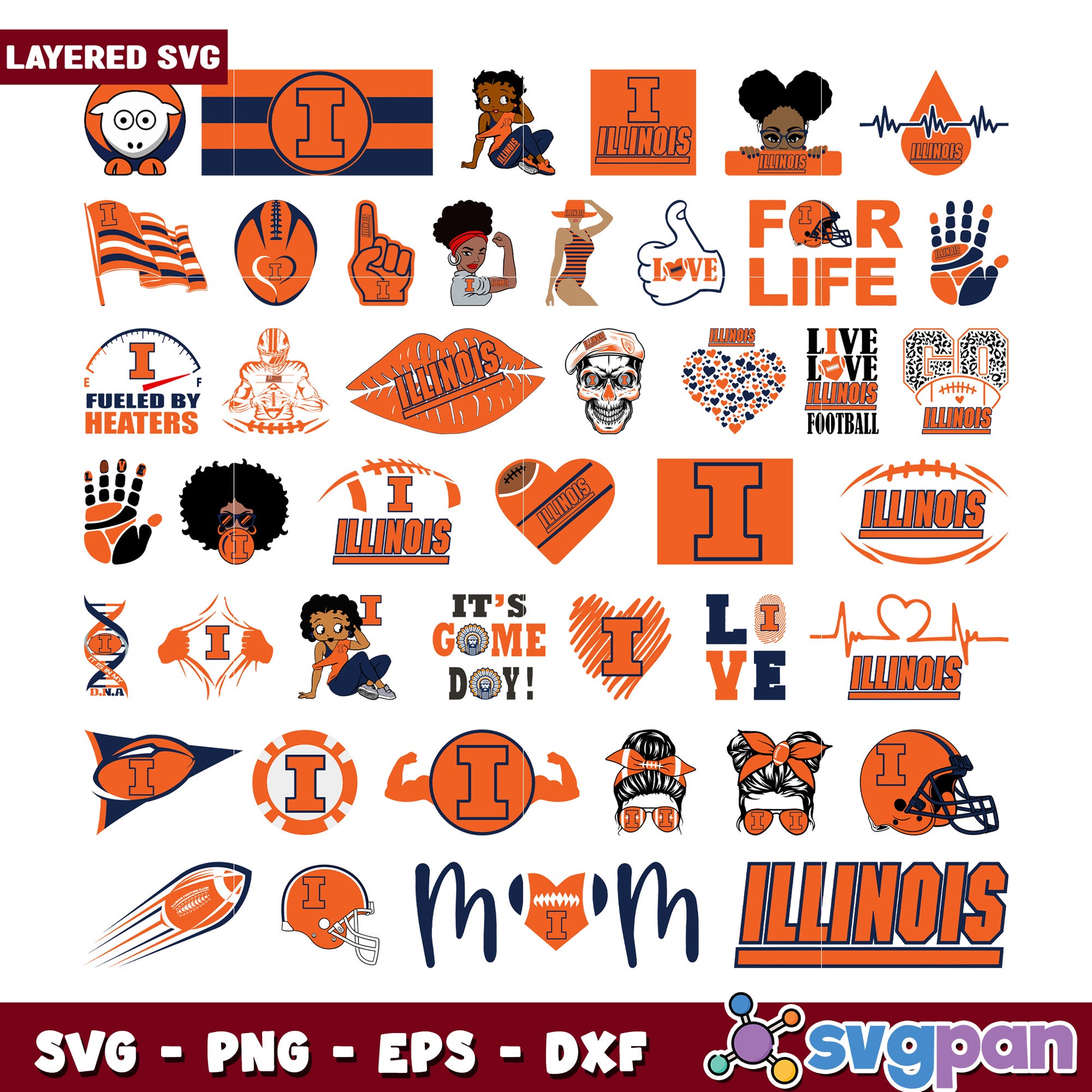 Illinois SVG Bundle 30 Layered Designs