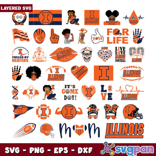 Illinois SVG Bundle 30 Layered Designs