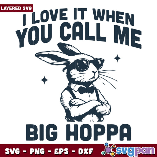 I love it when you call me big hoppa svg, funny bunny quotes svg