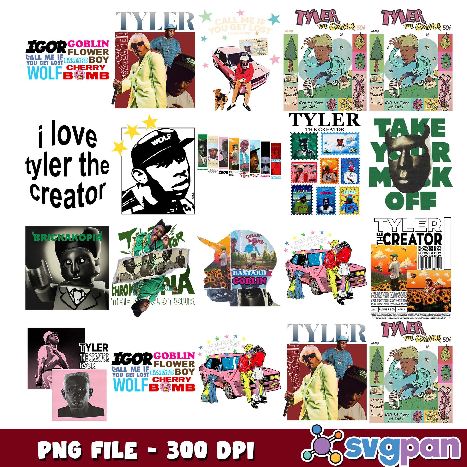 I Love Tyler The Creator PNG Bundle