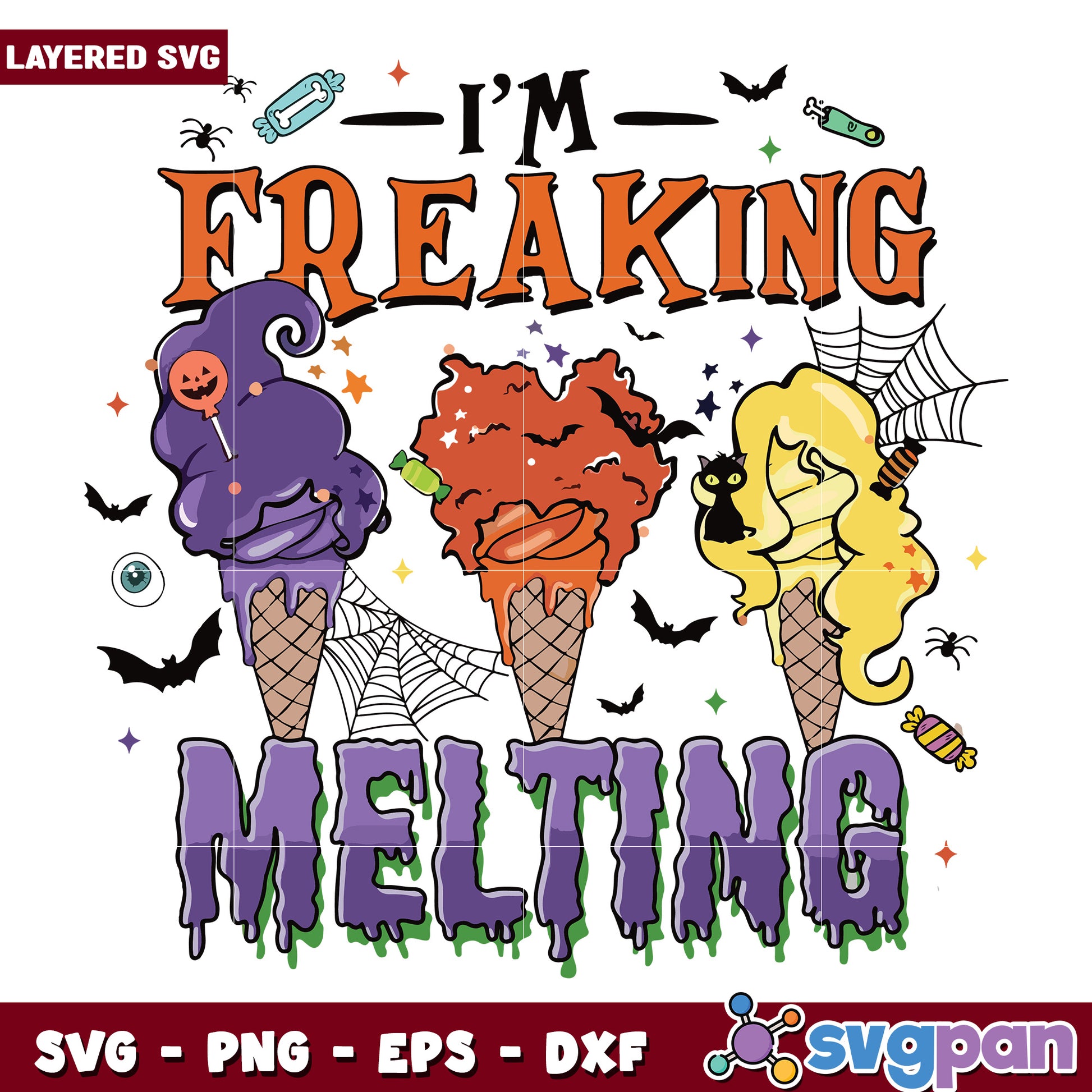 Im freaking melting svg, spooky halloween svg, halloween holiday svg