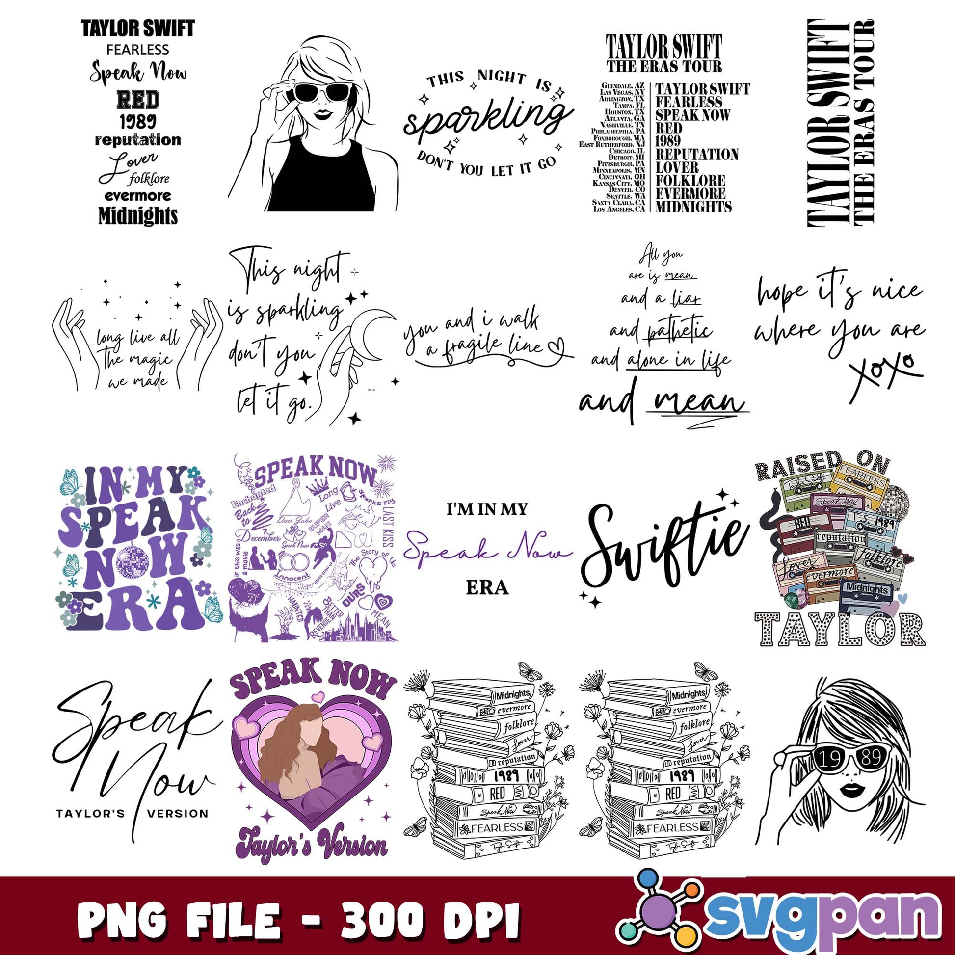 Im in my speak now era png bundle