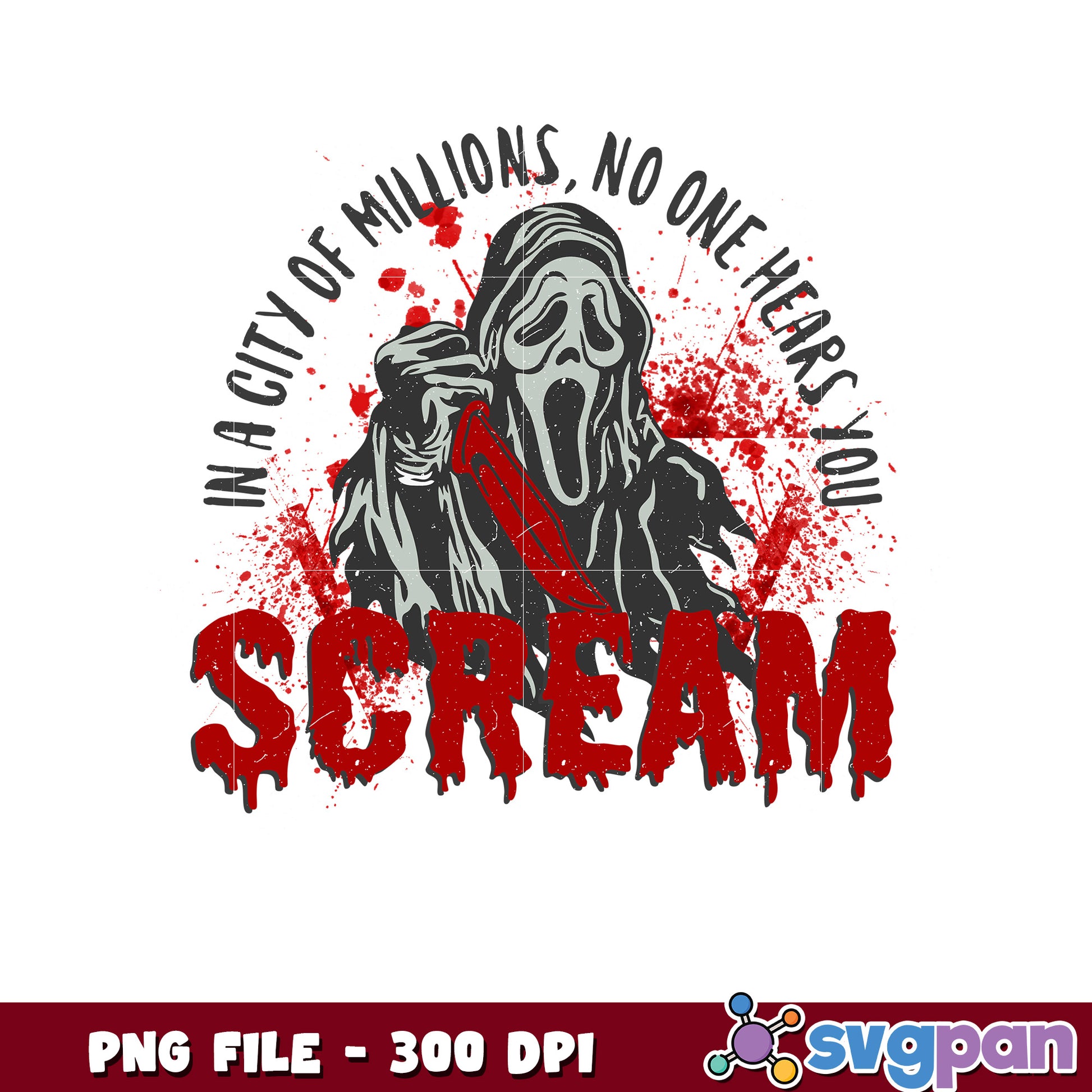 In a city of milions ghost face png, halloween characters png, halloween quotes png