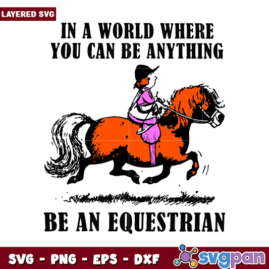 In a world where you can be anything, be an equestrian SVG art