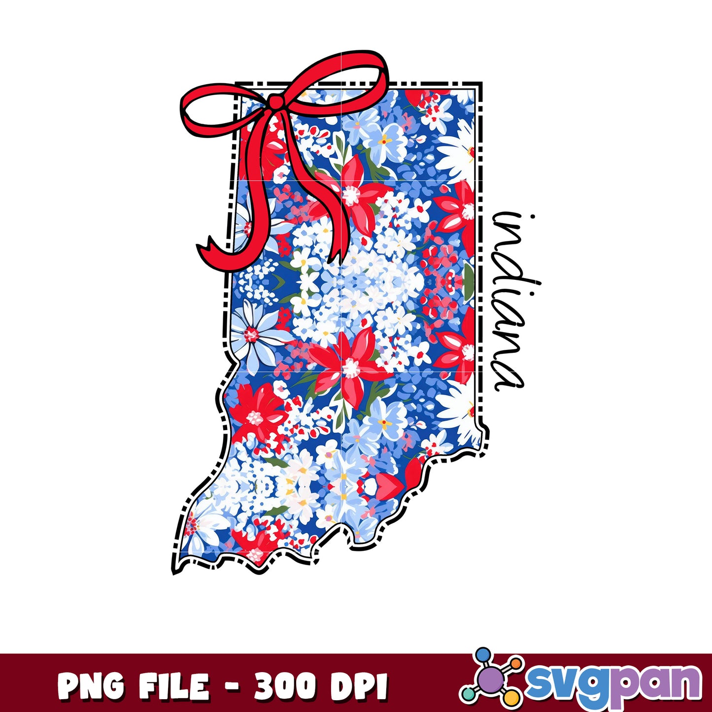 Indiana Floral State PNG 300 DPI Download