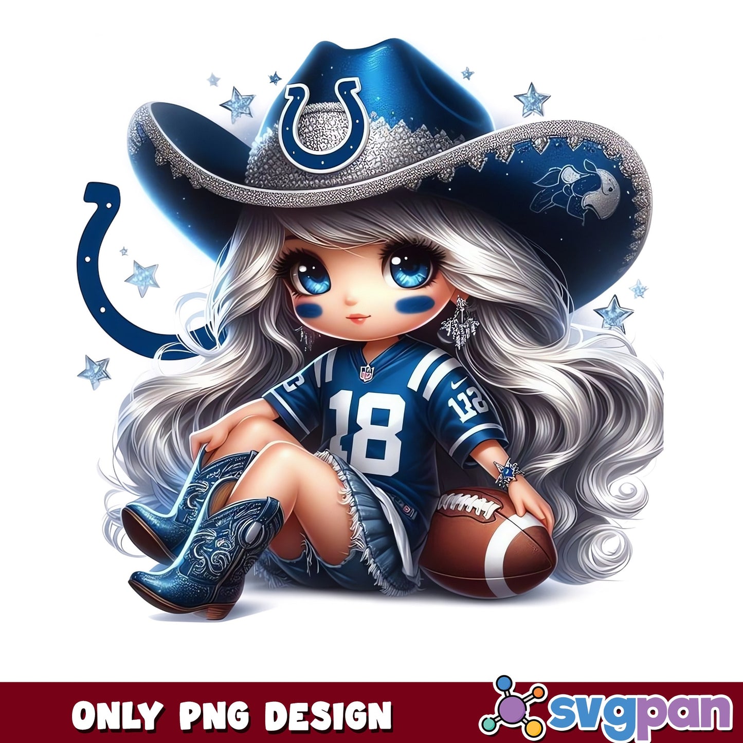 Indianapolis Colts Cowgirl PNG, NFL Football Girl PNG, Colts Fan PNG