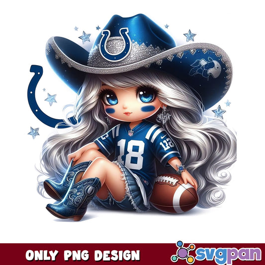 Indianapolis Colts Cowgirl PNG, NFL Football Girl PNG, Colts Fan PNG