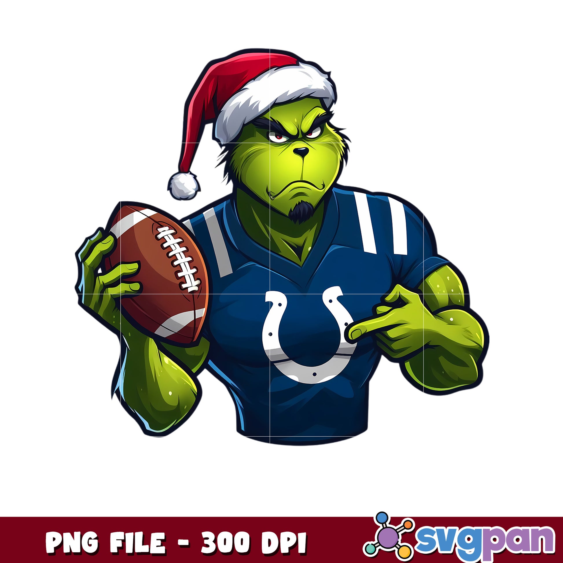 Indianapolis colts grinch design png, indianapolis colts team png, super bowl 2025 png