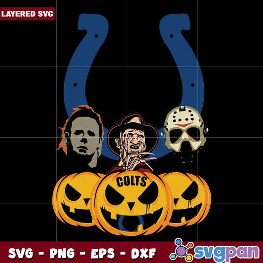 Indianapolis colts halloween pumpkin svg, american football svg, nfl games svg