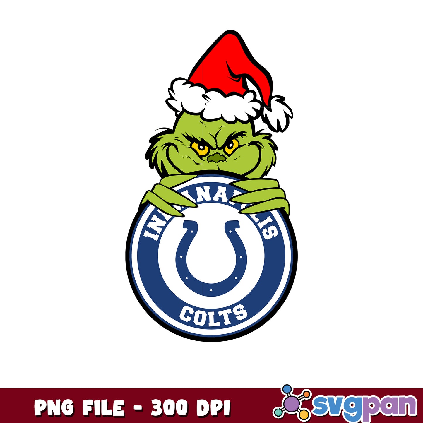 Indianpolis colts grinch design png, nfl teams png, super bowl 2025 png