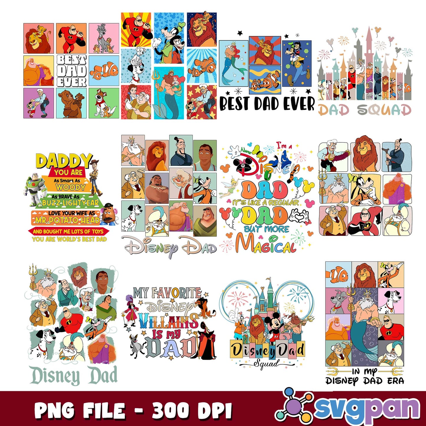 In my disney dad era png bundle