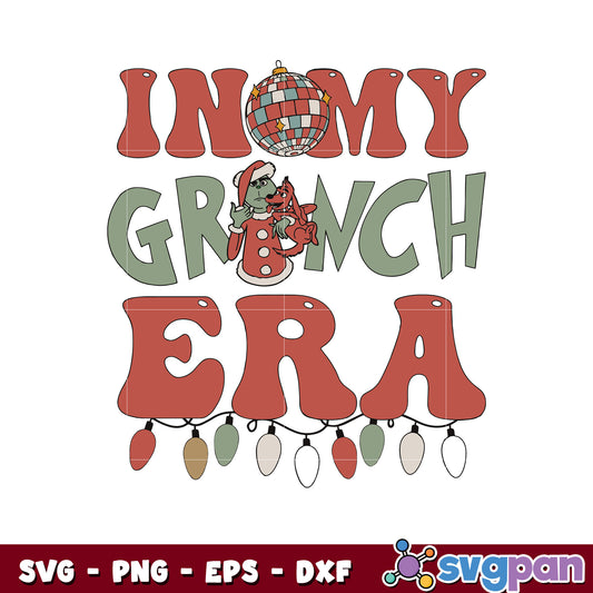 In my grinch era christmas lights svg