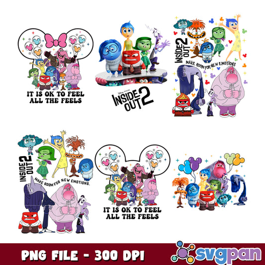 Inside Out 2 Bundle PNG Fun Emotions Art Files