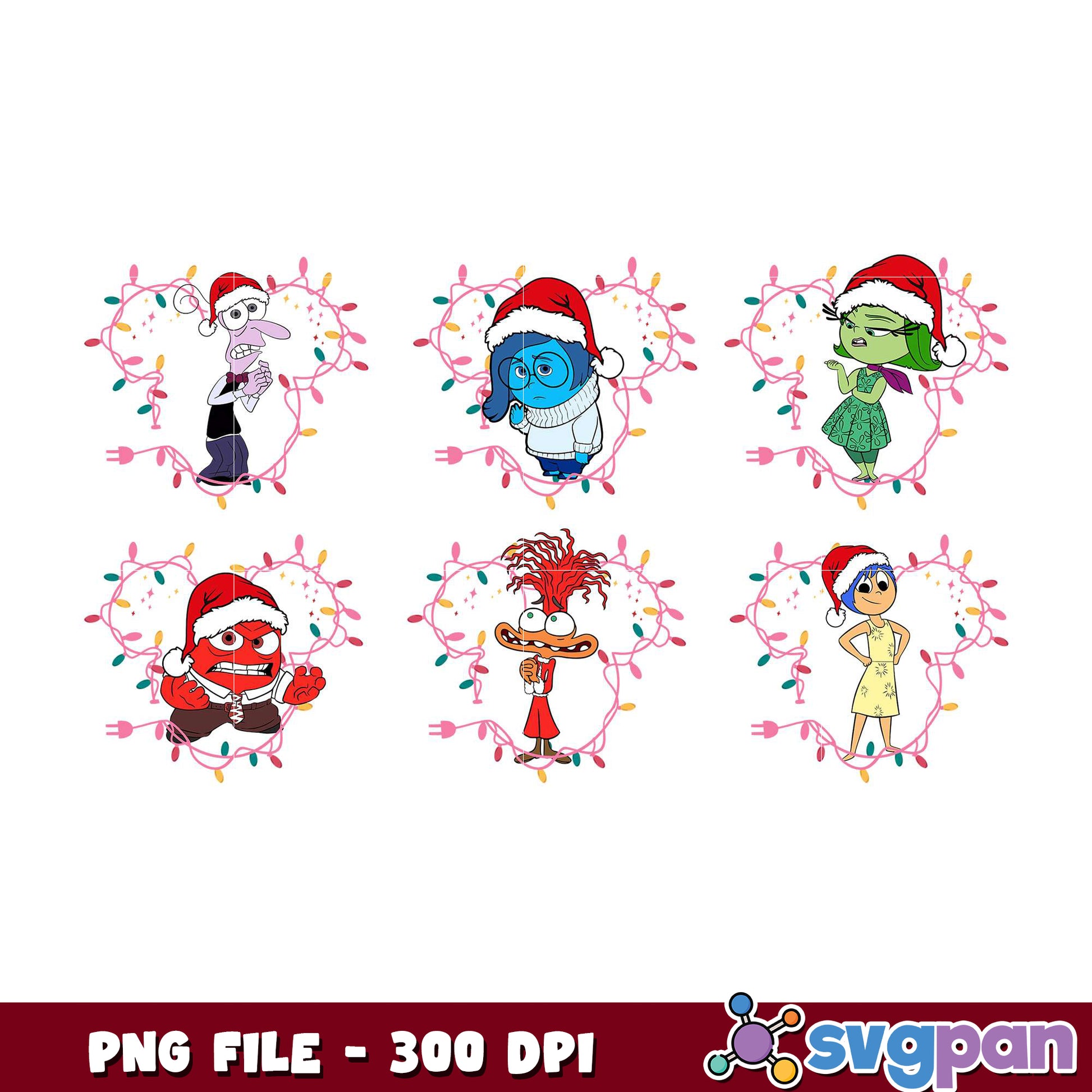 Inside Out Christmas PNG Bundle