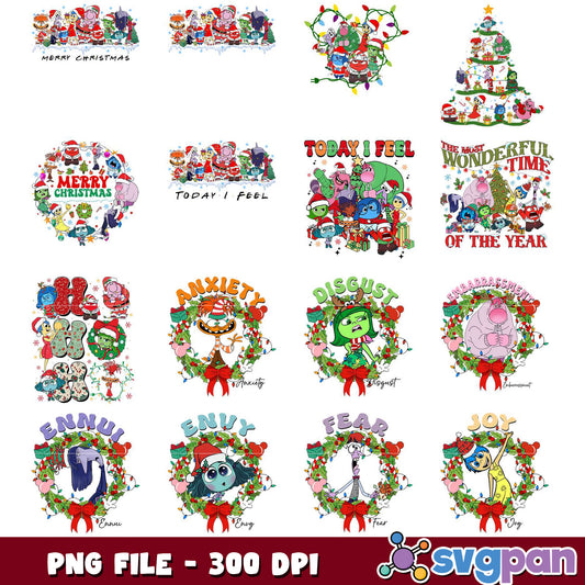 Inside Out Christmas PNG Bundle 300 DPI
