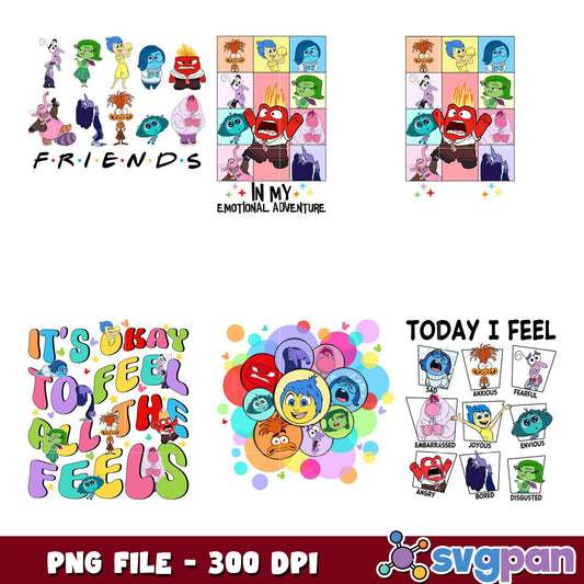 Inside Out PNG Bundle 300 DPI Emotions Graphics