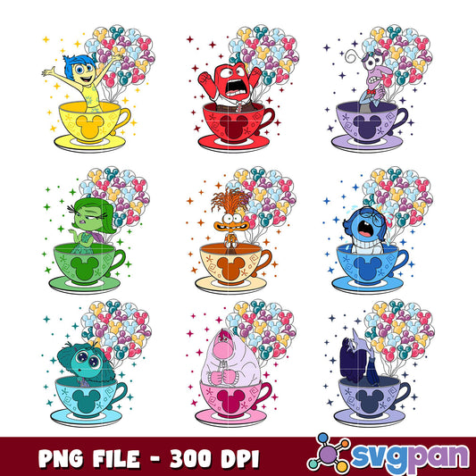 Inside Out Teacups PNG Bundle