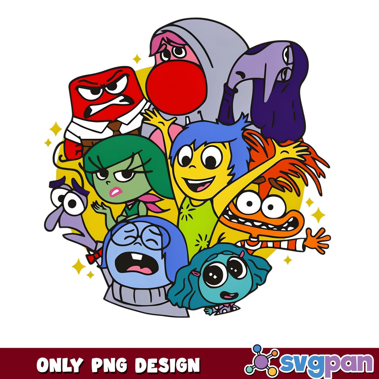 Inside Out 2 Characters Bundle PNG, Disney Pixar PNG, Emotions PNG
