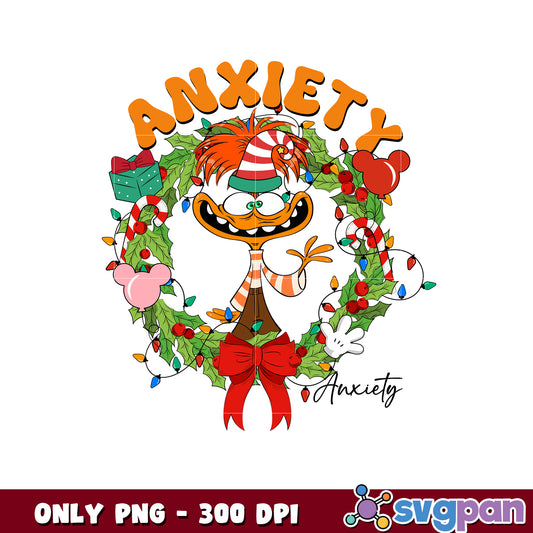 Inside out 2 anxiety christmas png