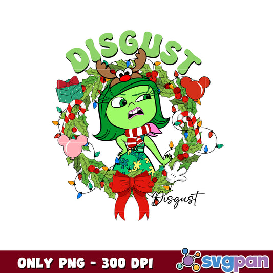 Inside out 2 disgust christmas png