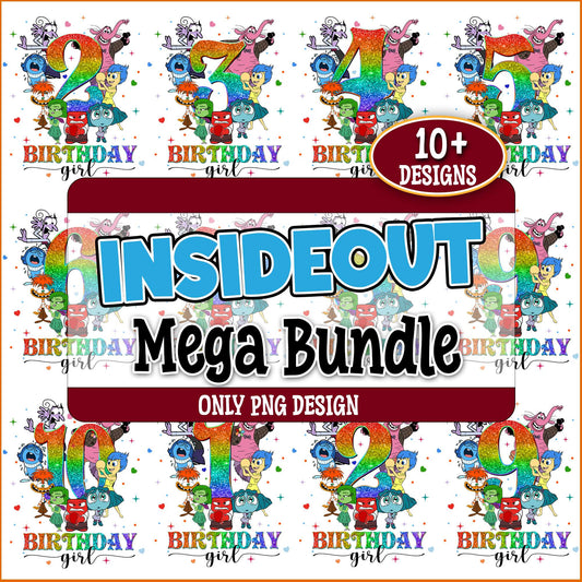 Inside out birthday girls png bundle