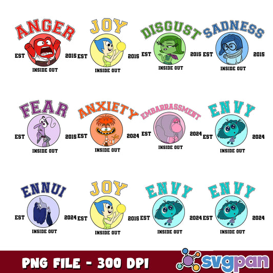 Inside out characters est png bundle