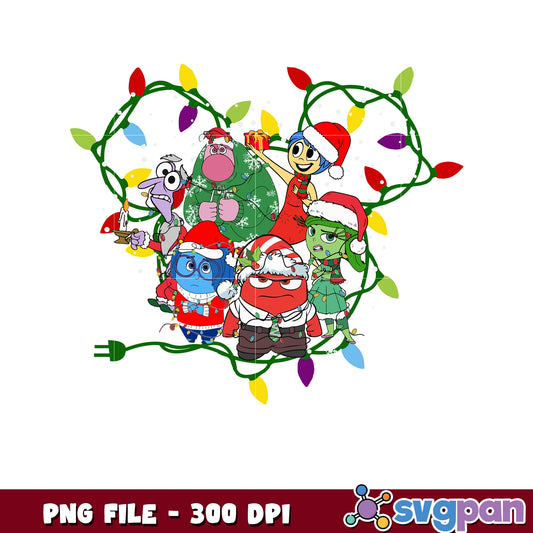 Inside out characters png, christmas​ decor png, christmas cookies png
