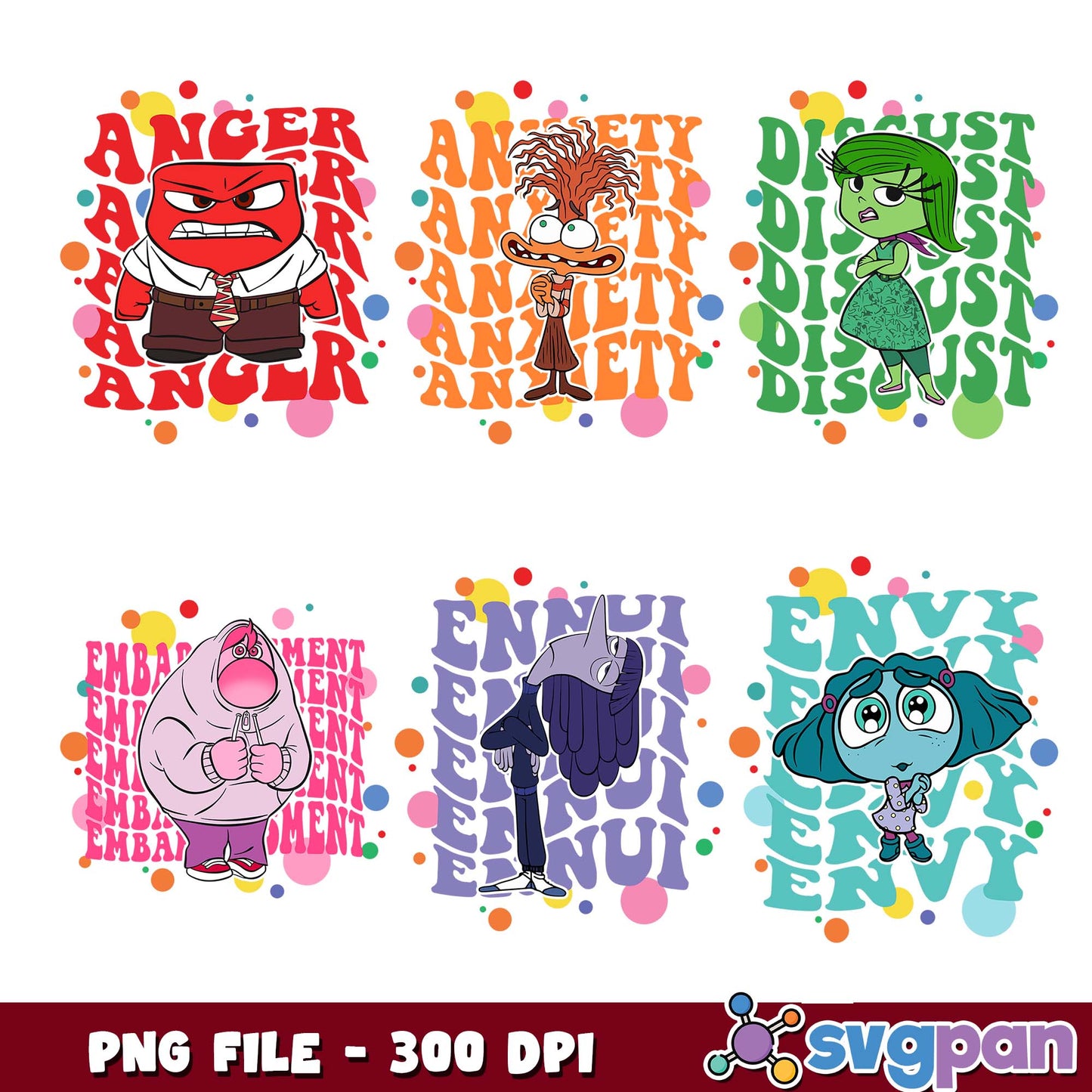 Inside out characters png bundle