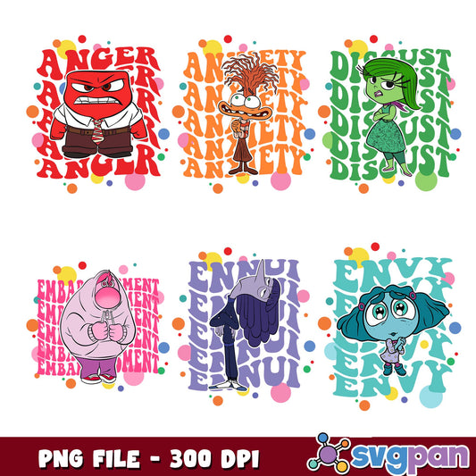 Inside out characters png bundle
