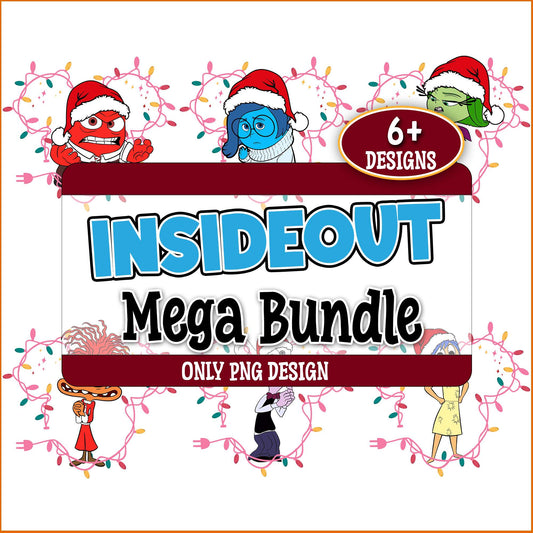 Inside out christmas design png bundle