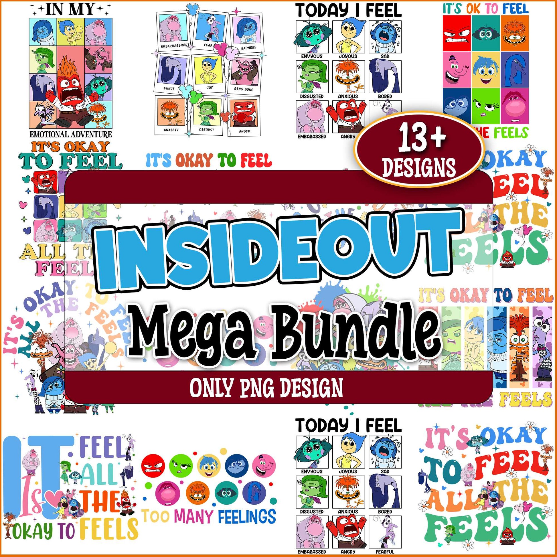 Inside out today i feel png bundle