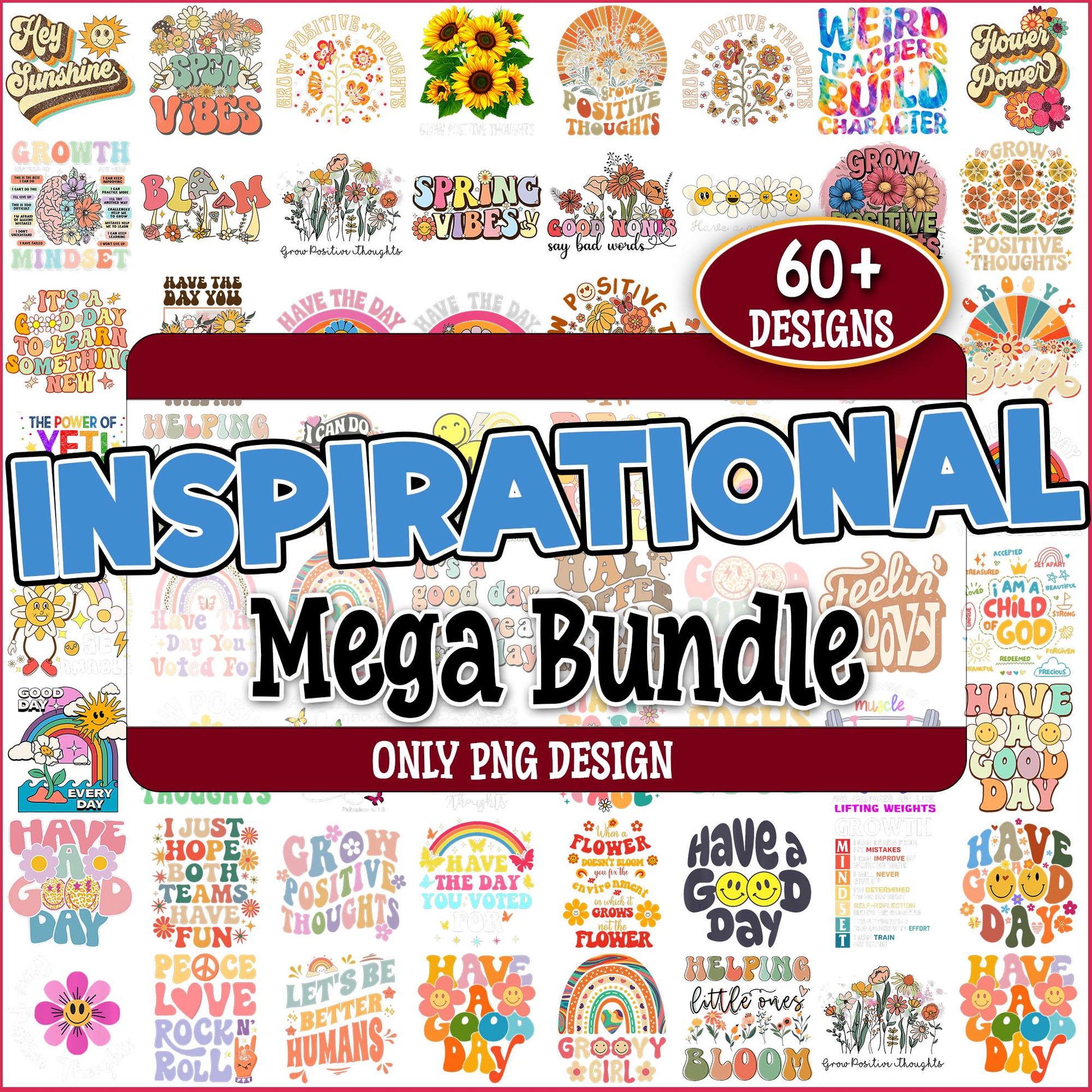 Inspirational quotes png bundle