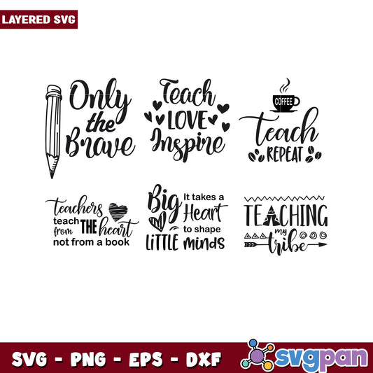 Inspiring Teacher Quote SVG Bundle for Creatives