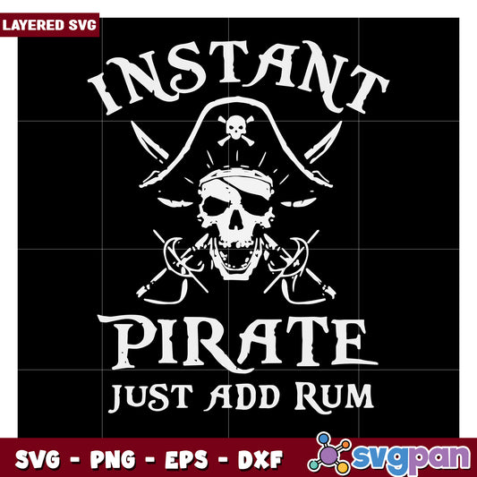 Instant Pirate SVG Design for Crafting, Perfect for Rum Lovers
