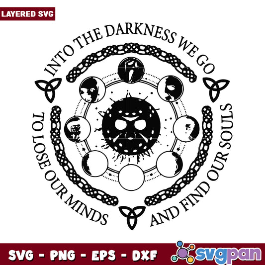 Into the Darkness We Go Design, Layered SVG for Creative Projects