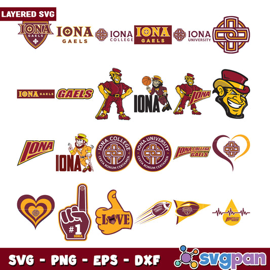 Iona College Gaels Bundle SVG Clipart Collection