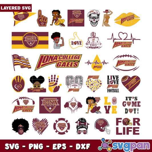 Iona College Gaels SVG Bundle for Crafts and More